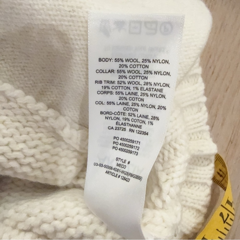 Aritzia Cream and Navy Fair Isle Zip-Up Cardigan - Picture 5 of 5